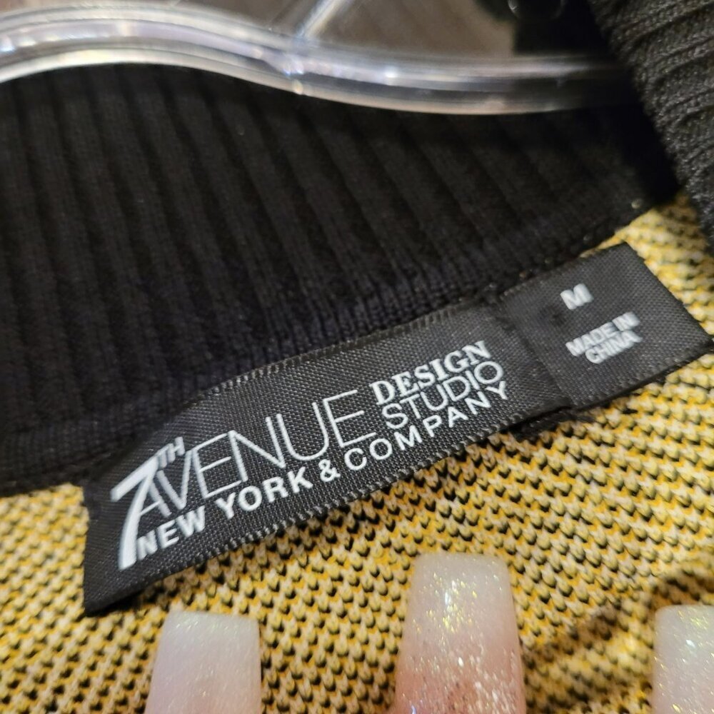 7th Avenue Design Studio Black & Gold Halter Dress M - Picture 5 of 8